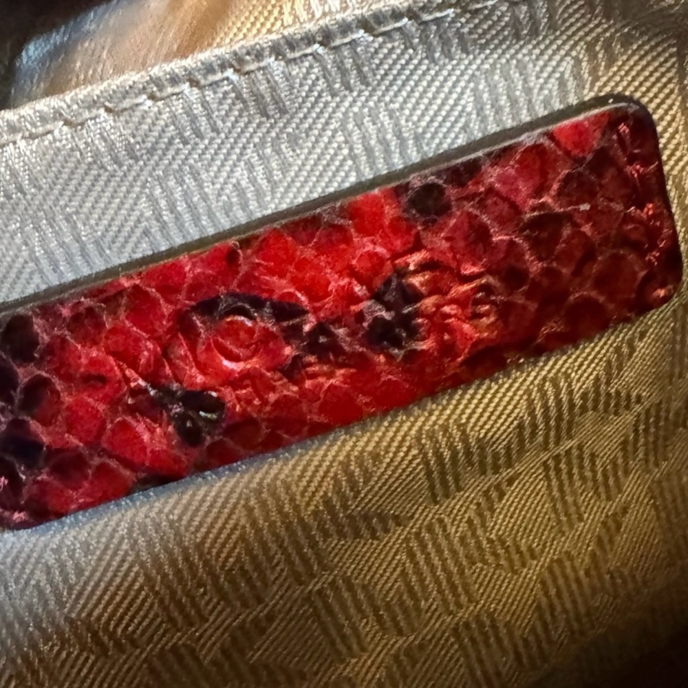 Michael Kors Red Python Embossed Wristlet - image 7